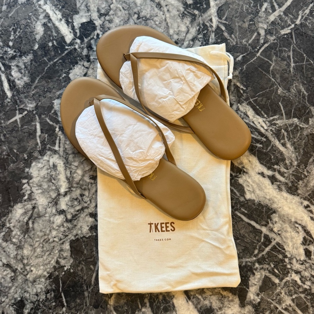 TKEES - Foundations Matte Flip Flop Thong Leather Sandals- US 7 EU 38 (NWOT)